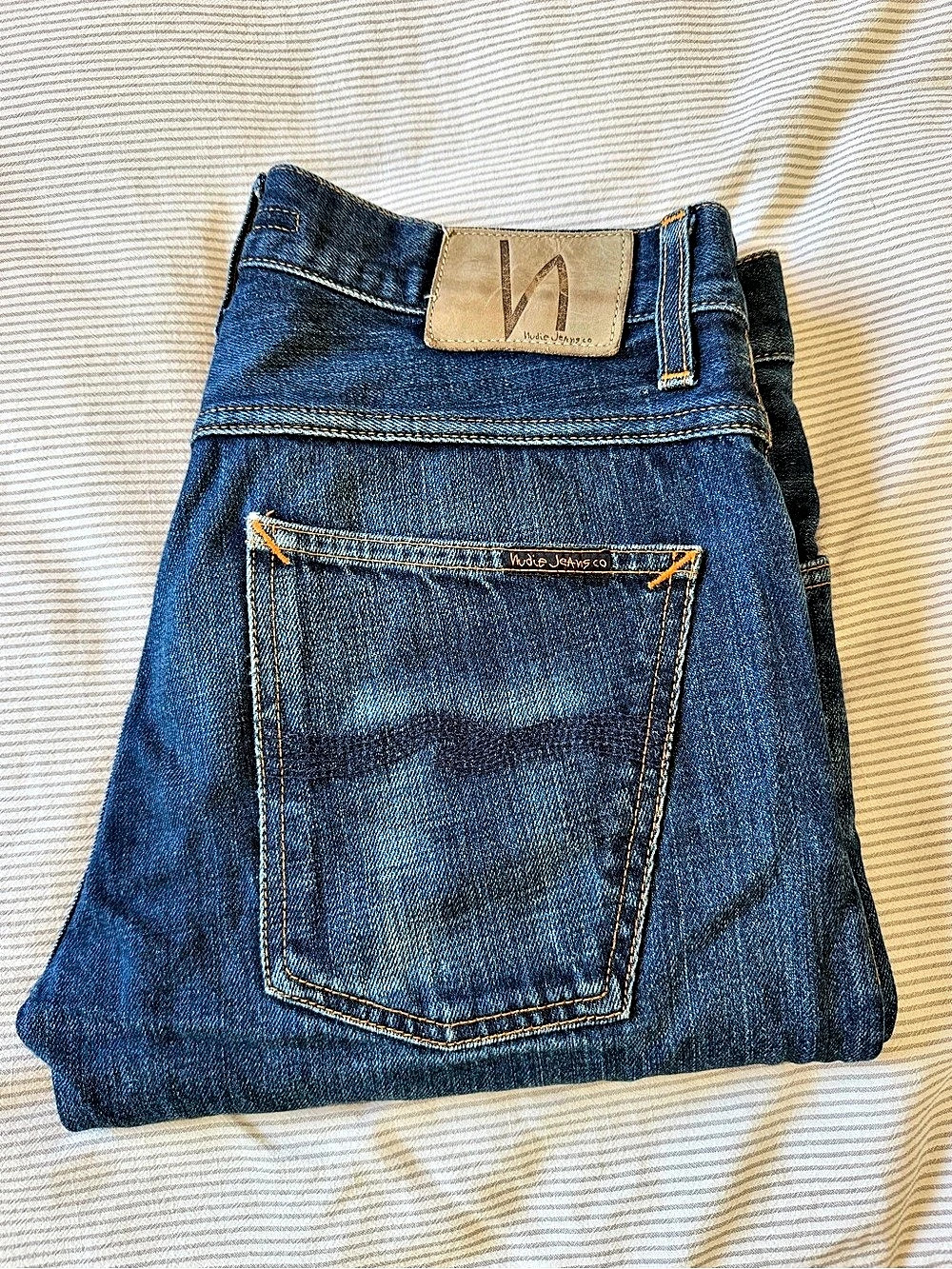 Nudie Jeans White Oak Cone Denim Straight Leg Blue Jeans Waist 32